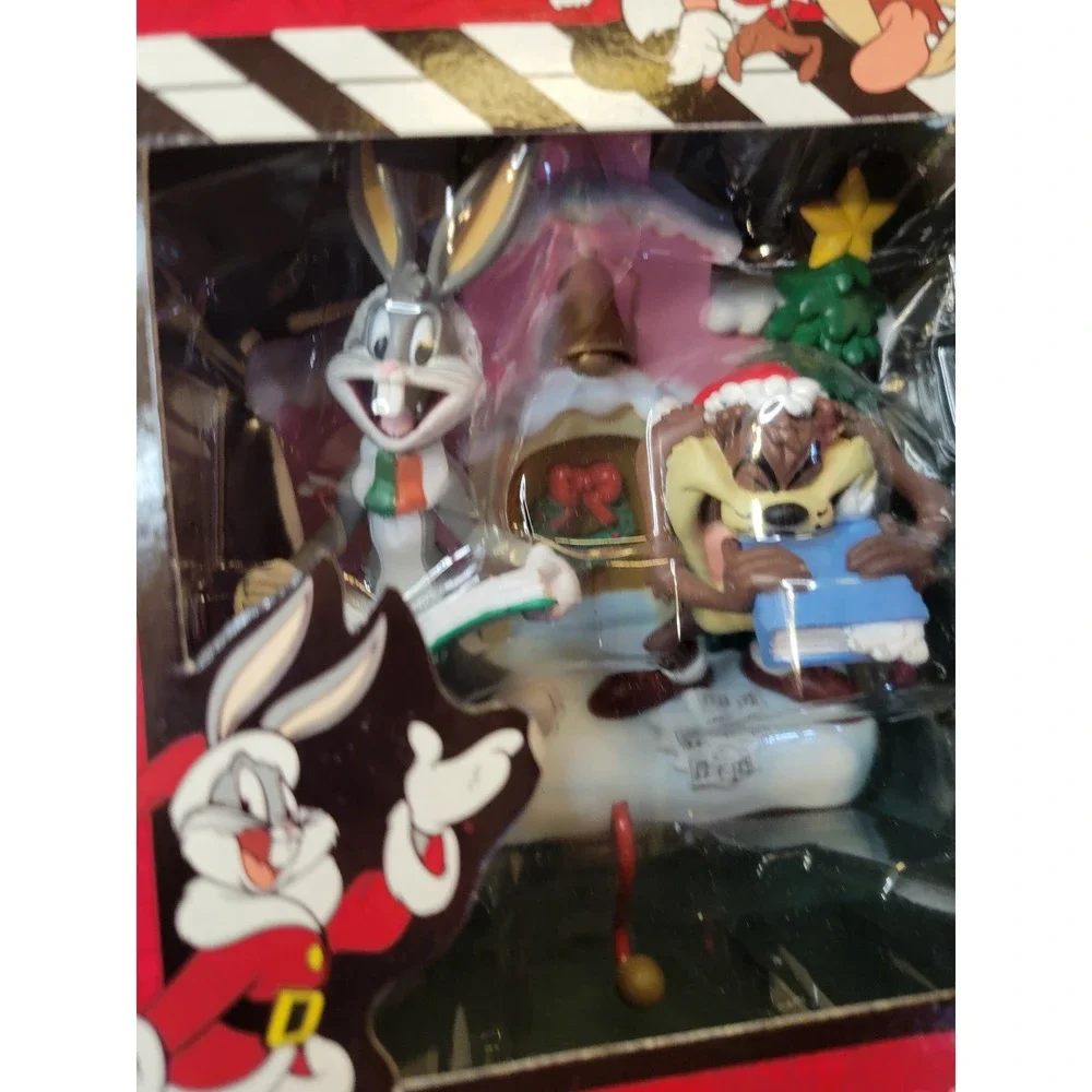 Vintage Looney Tunes Christmas Stocking Hanger Bugs Bunny Taz Caroling Mantel